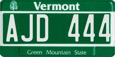VT license plate AJD444
