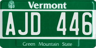 VT license plate AJD446