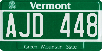 VT license plate AJD448