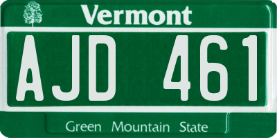 VT license plate AJD461