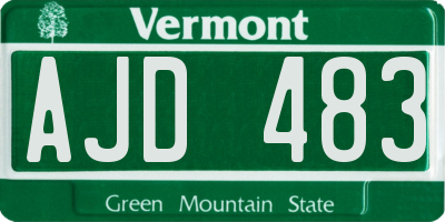 VT license plate AJD483
