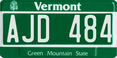 VT license plate AJD484