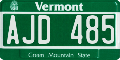VT license plate AJD485