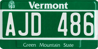 VT license plate AJD486