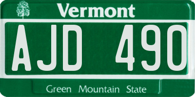 VT license plate AJD490