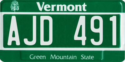 VT license plate AJD491