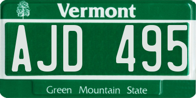 VT license plate AJD495