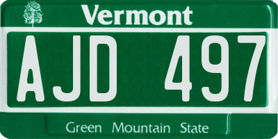 VT license plate AJD497
