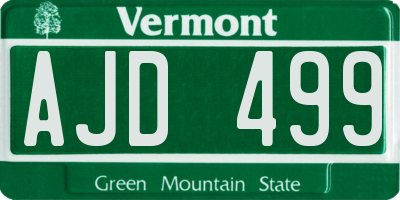 VT license plate AJD499