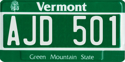 VT license plate AJD501