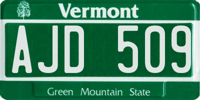 VT license plate AJD509