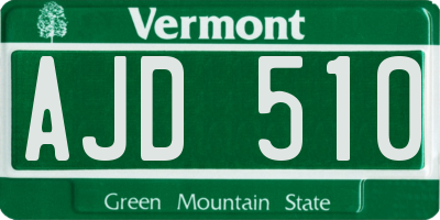 VT license plate AJD510