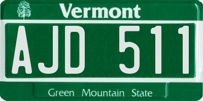VT license plate AJD511