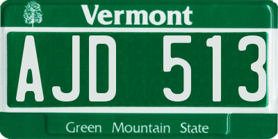 VT license plate AJD513