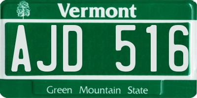 VT license plate AJD516