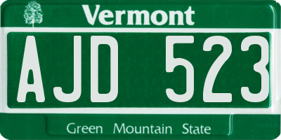 VT license plate AJD523