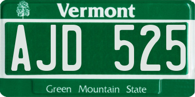 VT license plate AJD525