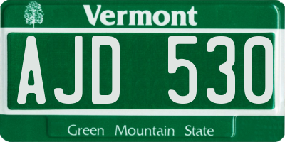 VT license plate AJD530