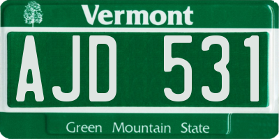 VT license plate AJD531