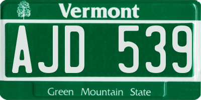 VT license plate AJD539