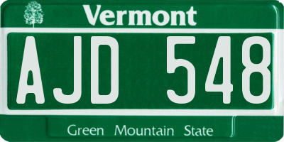 VT license plate AJD548