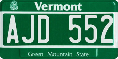 VT license plate AJD552