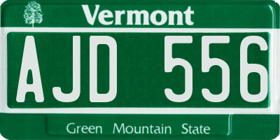 VT license plate AJD556