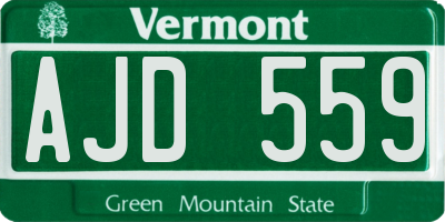 VT license plate AJD559