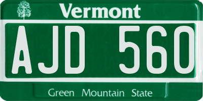 VT license plate AJD560
