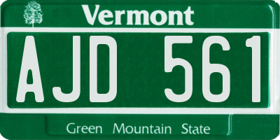 VT license plate AJD561