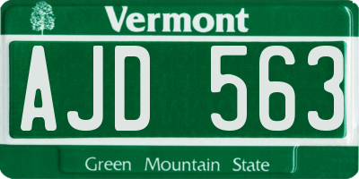 VT license plate AJD563