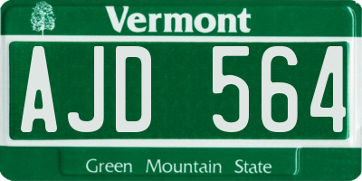 VT license plate AJD564