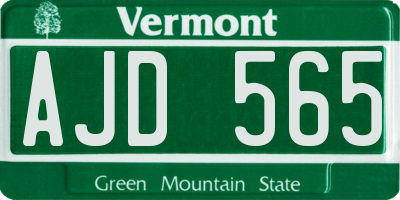 VT license plate AJD565