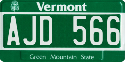 VT license plate AJD566