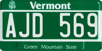 VT license plate AJD569