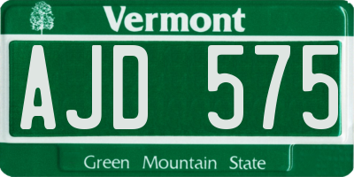 VT license plate AJD575