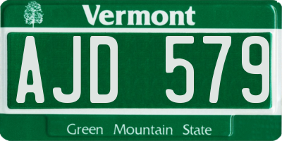 VT license plate AJD579