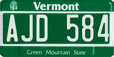 VT license plate AJD584