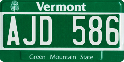 VT license plate AJD586