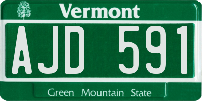 VT license plate AJD591
