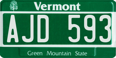 VT license plate AJD593
