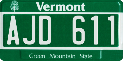 VT license plate AJD611