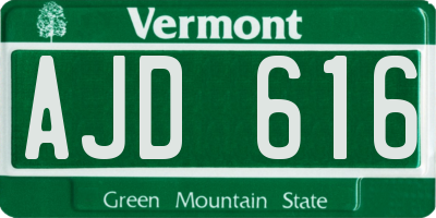 VT license plate AJD616