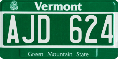 VT license plate AJD624