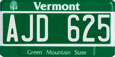 VT license plate AJD625