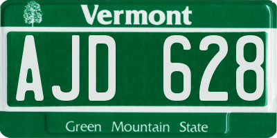 VT license plate AJD628