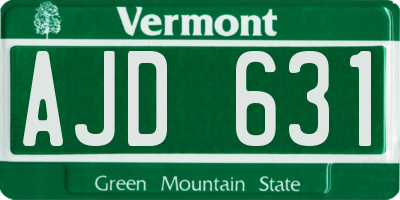 VT license plate AJD631