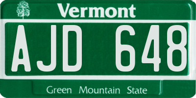 VT license plate AJD648