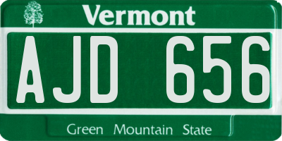 VT license plate AJD656
