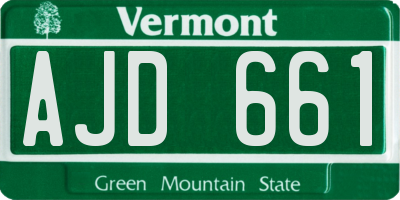 VT license plate AJD661